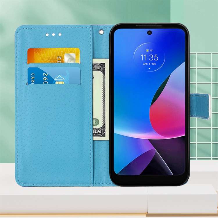 For Motorola Moto G Play 4G 2024 Colored Drawing Pattern Plain Weave Leather Phone Case(Undersea Man
