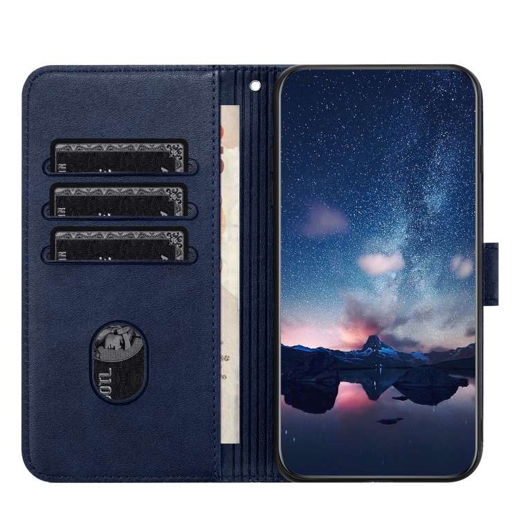 For Xiaomi Redmi Note 10 4G Rhombic Texture Leather Phone Case with Lanyard(Blue)