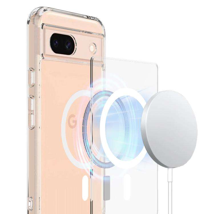 For Google Pixel 8a MagSafe Clear Acrylic PC Hybrid TPU Phone Case(Transparent)