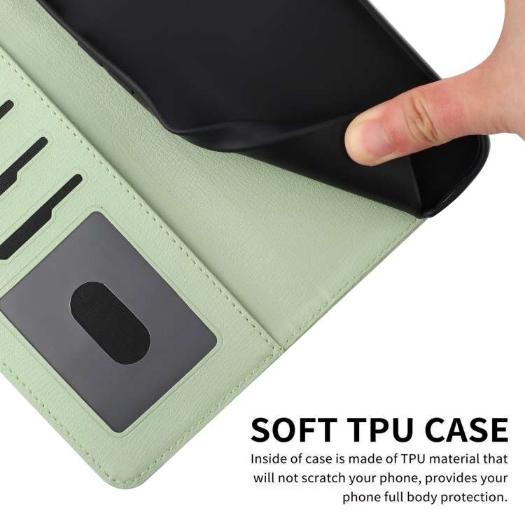 For iPhone 13 Pro Cartoon Cats Leather Phone Case(Green)