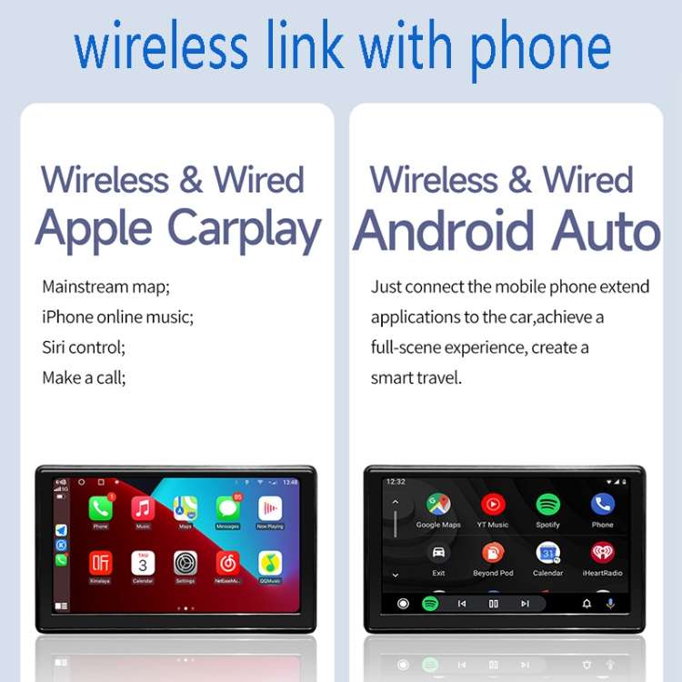 X70-1 Car 7 inch IPS Portable Smart Screen Wireless Screen Projection Carplay Android Auto(Black)