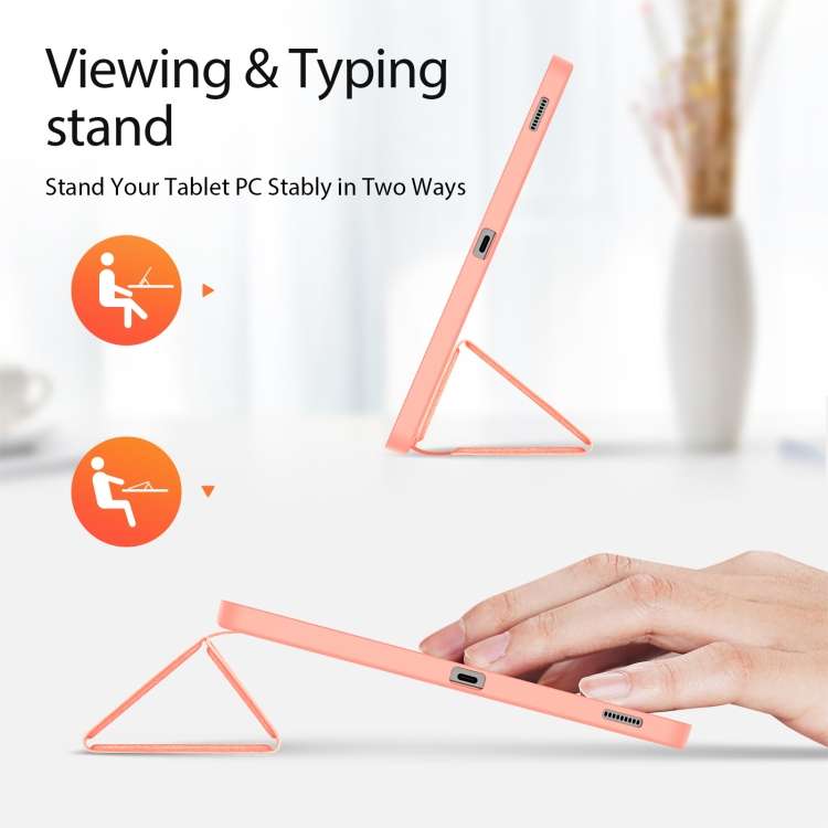 For Samsung Galaxy Tab S9 FE+ DUX DUCIS Domo Series Magnetic Flip Leather Tablet Case(Pink)