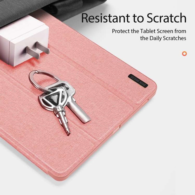 For Samsung Galaxy Tab S9 FE+ DUX DUCIS Domo Series Magnetic Flip Leather Tablet Case(Pink)