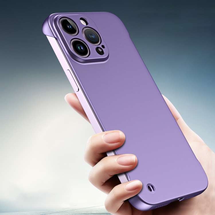 For iPhone 13 mini Frameless Metallic Paint Hybrid PC Phone Case(Deep Purple)