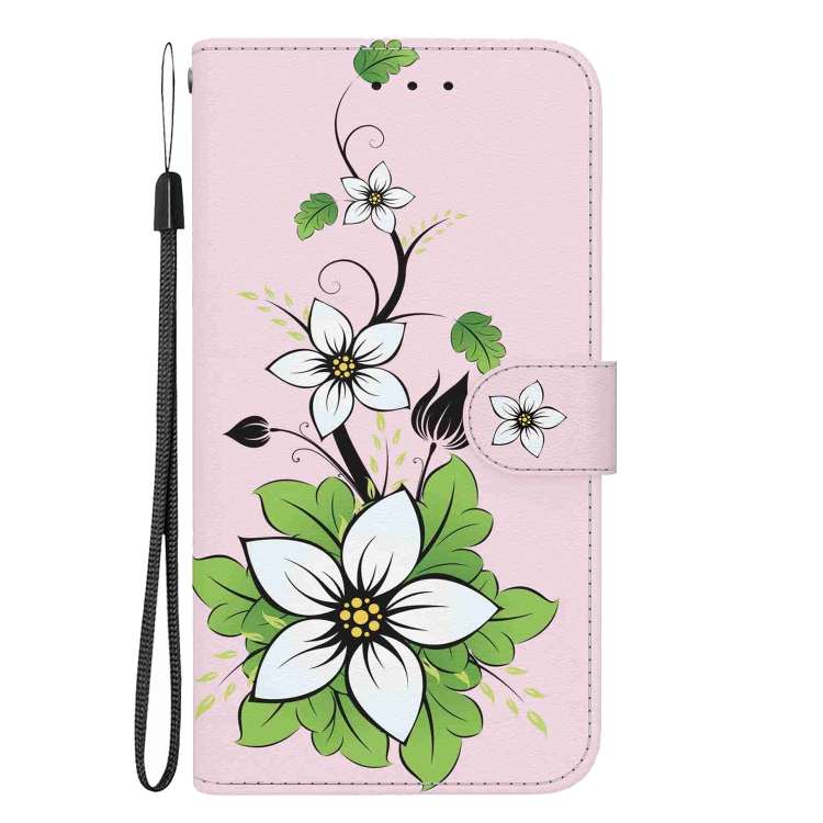 For Google Pixel 8 Crystal Texture Colored Drawing Leather Phone Case(Lily)