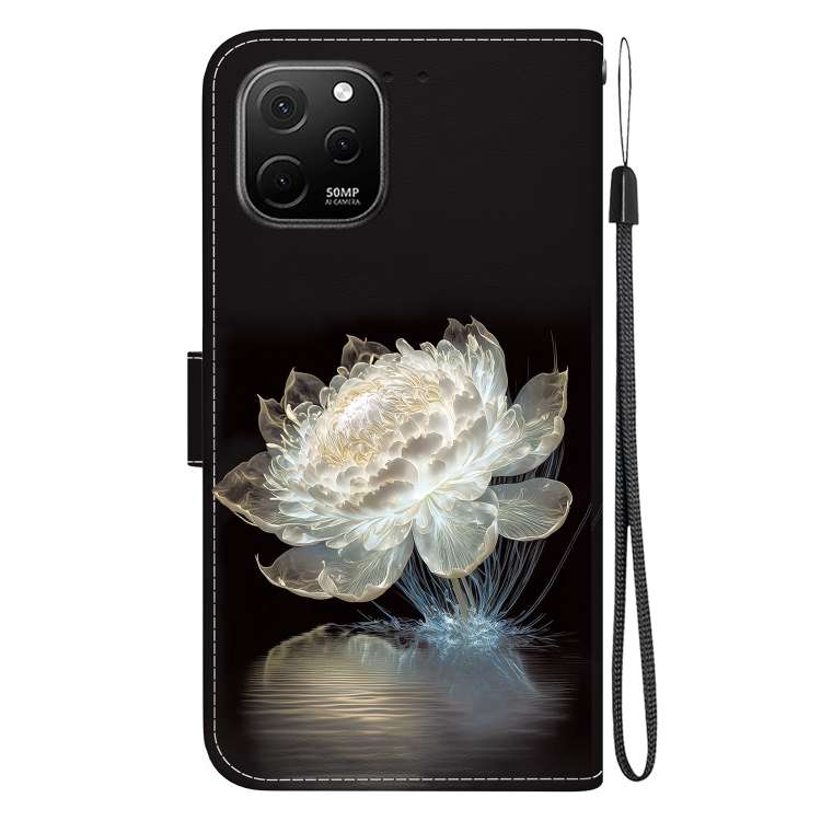 For Huawei nova Y61 / Enjoy 50z Crystal Texture Colored Drawing Leather Phone Case(Crystal Peony)