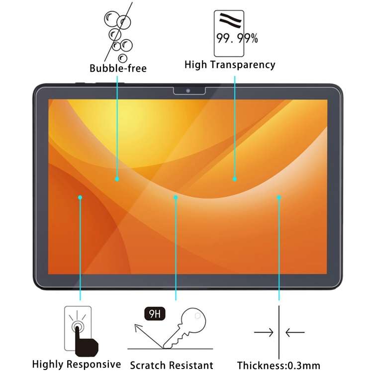 For LUCA TE104 M4V1-B 10.1 0.3mm 9H Explosion-proof Tempered Tablet Glass Film