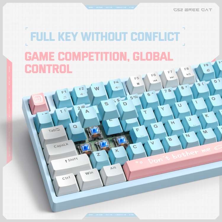 ONIKUMA G52 82 Keys RGB Lighting Wired Mechanical Keyboard, Type:Blue Switch(Black)