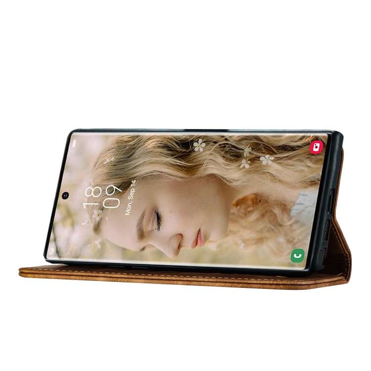 For Samsung Galaxy S23 Ultra 5G Butterfly Cat Embossing Flip Leather Phone Case(Brown)