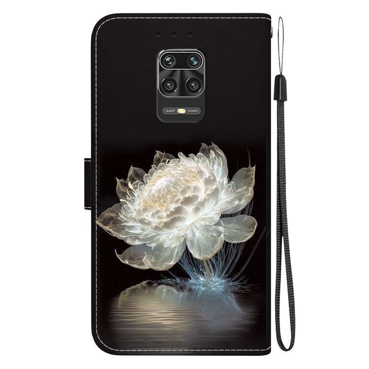 For Xiaomi Redmi Note 9 Pro / 9S Crystal Texture Colored Drawing Leather Phone Case(Crystal Peony)