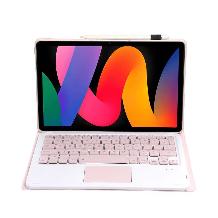 For Xiaomi Redmi Pad SE 11 inch A0N9-A Lambskin Texture Ultra-thin Detachable Bluetooth Keyboard Lea