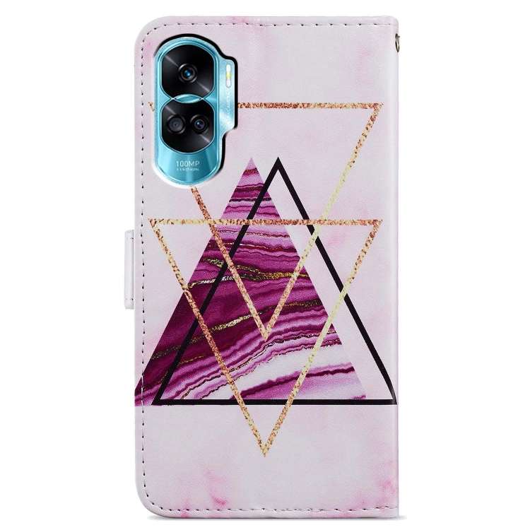 For Honor 90 Lite Painted Pattern Horizontal Flip Leather Phone Case(Marble)