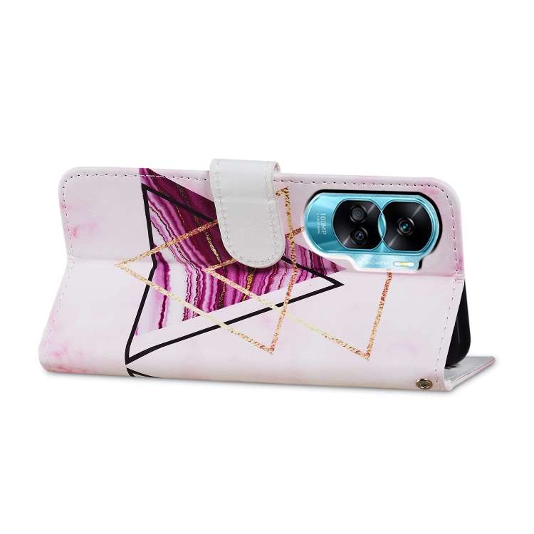 For Honor 90 Lite Painted Pattern Horizontal Flip Leather Phone Case(Marble)