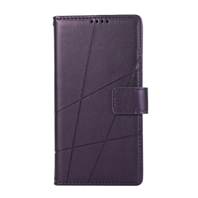 For Honor X30i PU Genuine Leather Texture Embossed Line Phone Case(Purple)