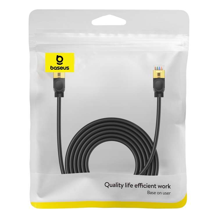 Baseus PCWL-A105 High Speed CAT7 10Gigabit Ethernet Slender Cable, Length:5m(Black)