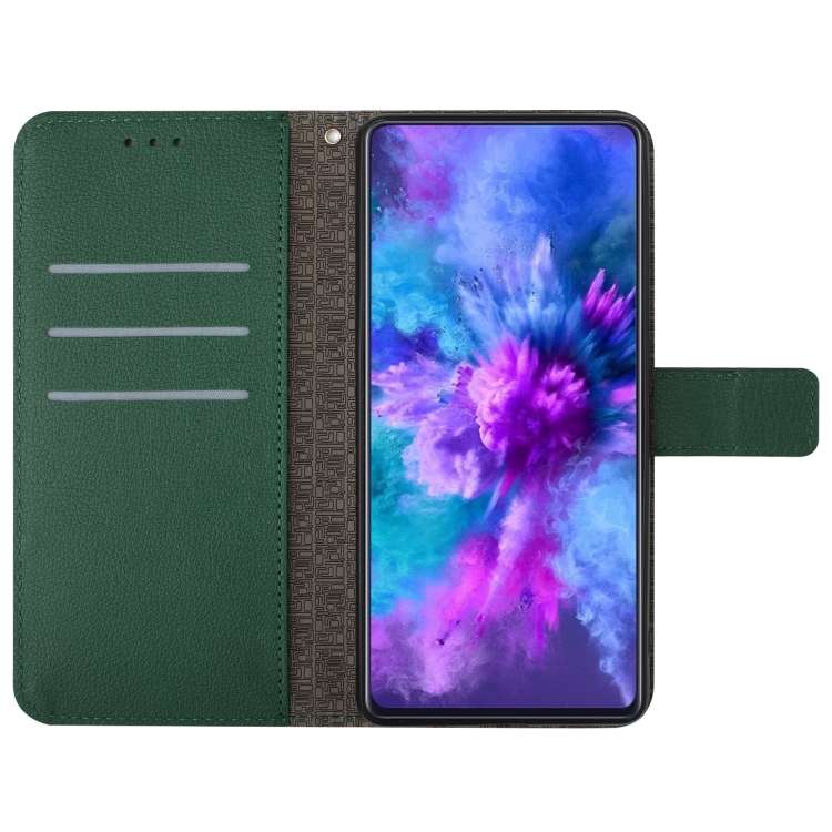 For Samsung Galaxy M15 5G Rhombic Grid Texture Leather Phone Case(Green)
