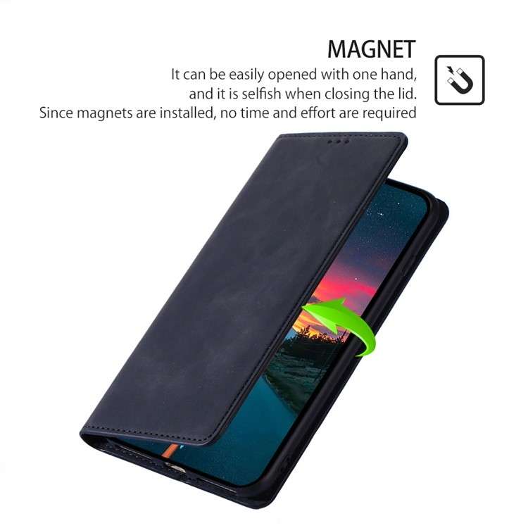For Sony Xperia 5 V Skin Feel Magnetic Leather Phone Case(Black)