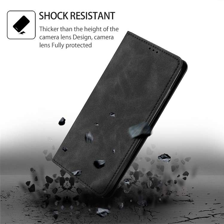 For Sony Xperia 5 V Skin Feel Magnetic Leather Phone Case(Black)