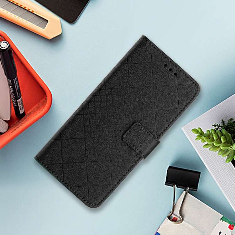 For Xiaomi Redmi A3 Rhombic Grid Texture Leather Phone Case(Black)