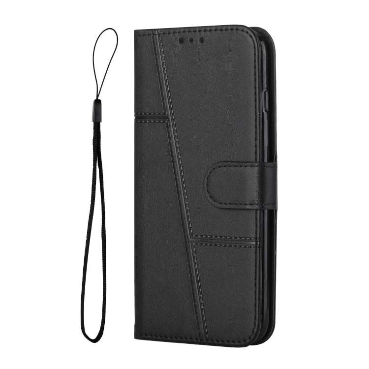For OPPO A58 / A78 Stitching Calf Texture Buckle Leather Phone Case(Black)