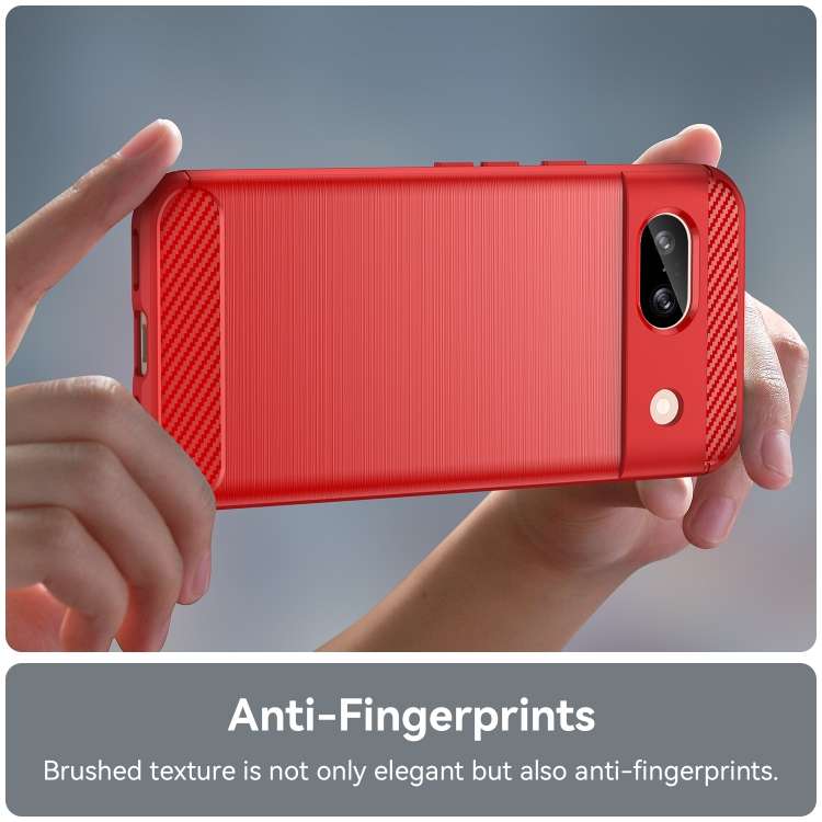 For Google Pixel 8a Carbon Fiber Brushed Texture TPU Phone Case(Red)