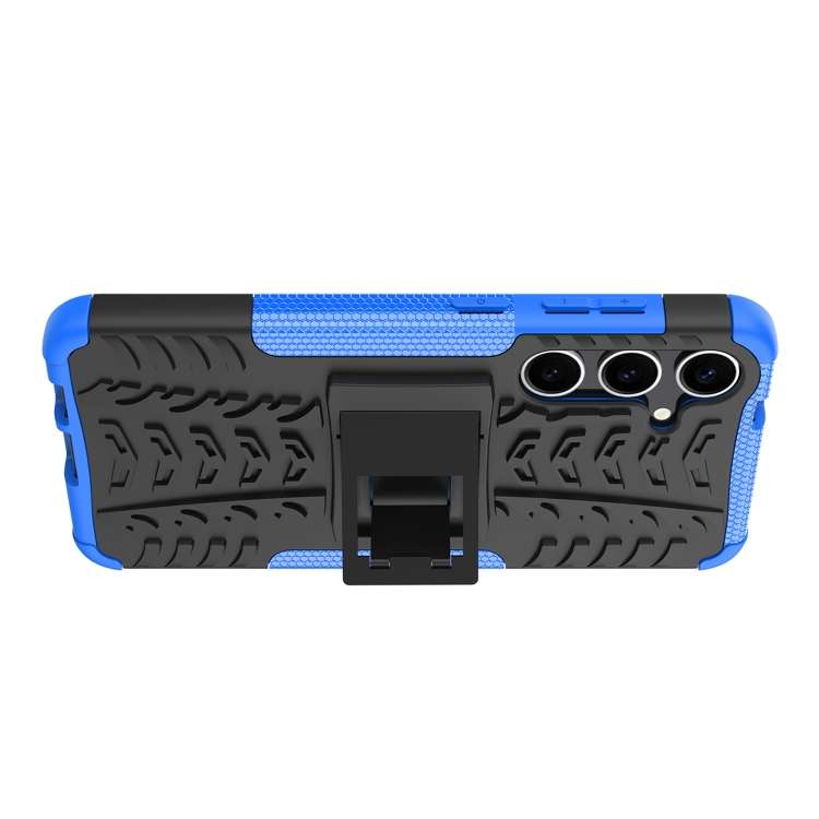 For Samsung Galaxy S24+ Tire Texture TPU + PC Phone Case with Holder(Blue)