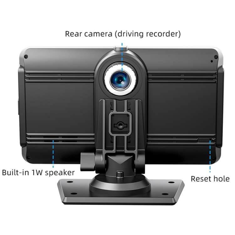 B300R 7 inch Portable Car MP5 Player Built-in Driving Recorder Support CarPlay / Android Auto(Black)