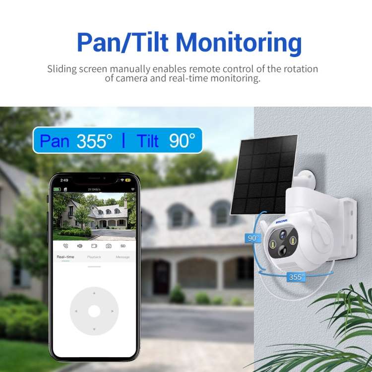 ESCAM QF172 2MP WiFi Two-way Audio Solar PIR alarm IP Camera(White)