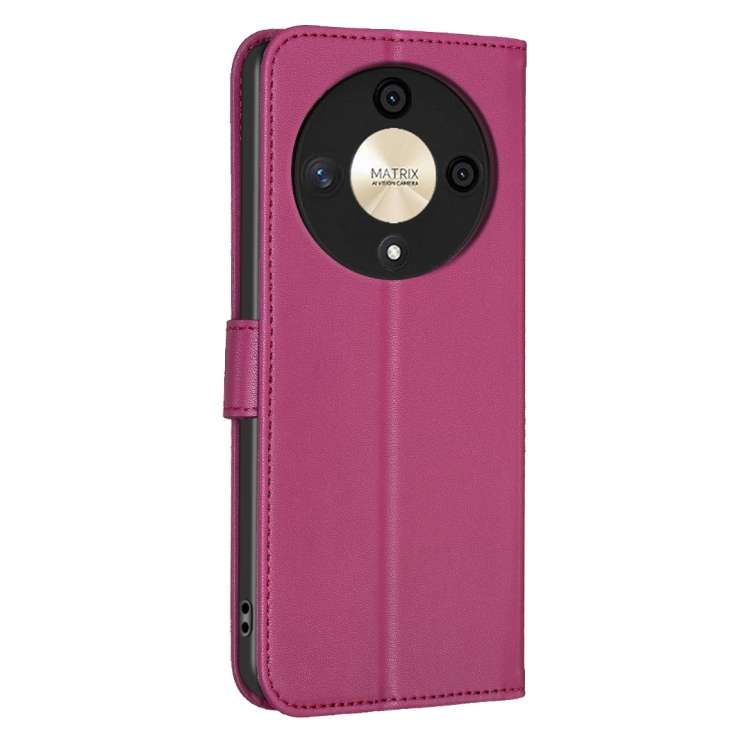 For Honor X9b/Magic6 Lite 5G Four-leaf Embossed Leather Phone Case(Rose Red)