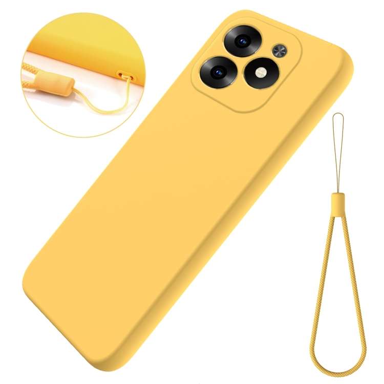 For Infinix Hot 40i Solid Color Liquid Silicone Dropproof Full Coverage Protective Case(Yellow)