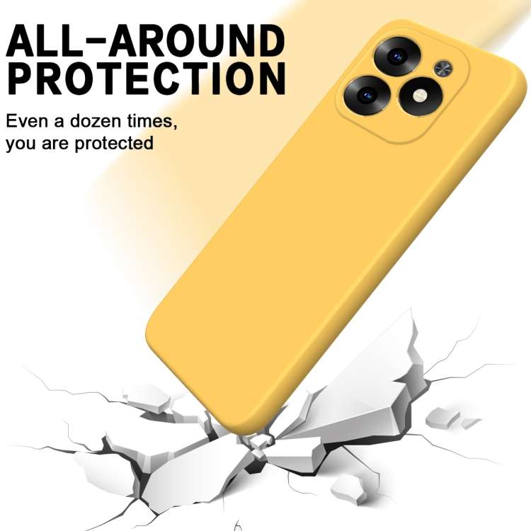 For Infinix Hot 40i Solid Color Liquid Silicone Dropproof Full Coverage Protective Case(Yellow)