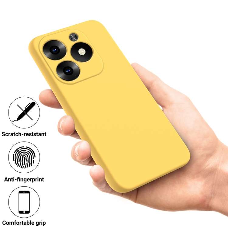 For Infinix Hot 40i Solid Color Liquid Silicone Dropproof Full Coverage Protective Case(Yellow)