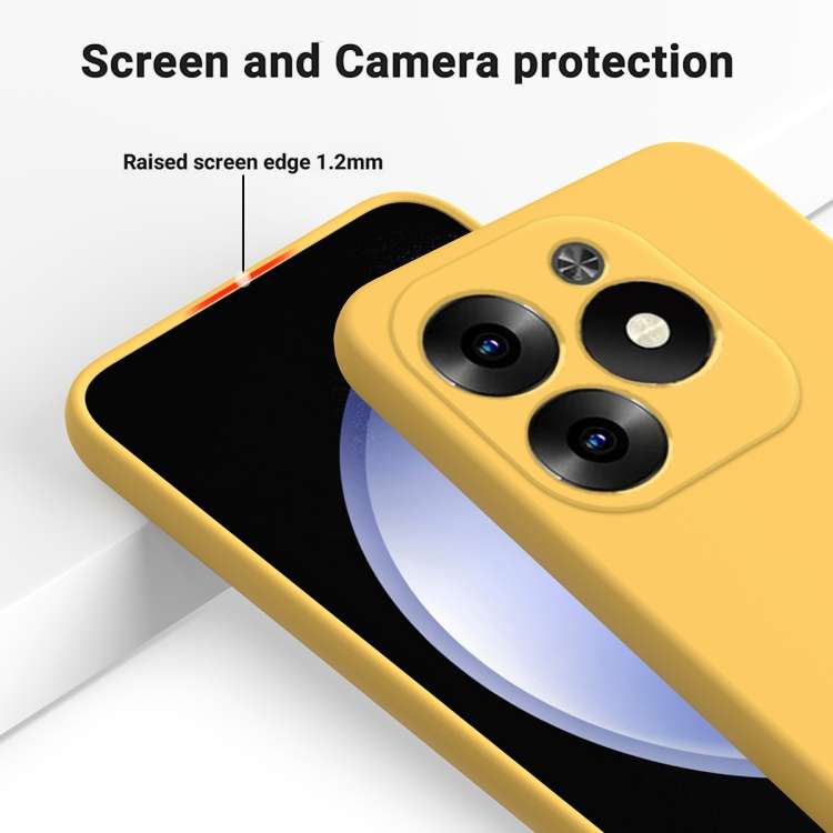 For Infinix Hot 40i Solid Color Liquid Silicone Dropproof Full Coverage Protective Case(Yellow)