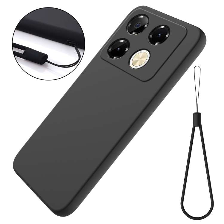 For Infinix Note 40 Pro 4G Solid Color Liquid Silicone Dropproof Full Coverage Protective Case(Black