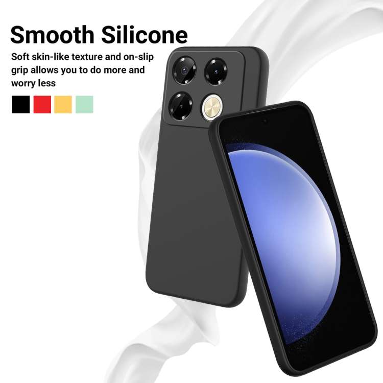 For Infinix Note 40 Pro 4G Solid Color Liquid Silicone Dropproof Full Coverage Protective Case(Black