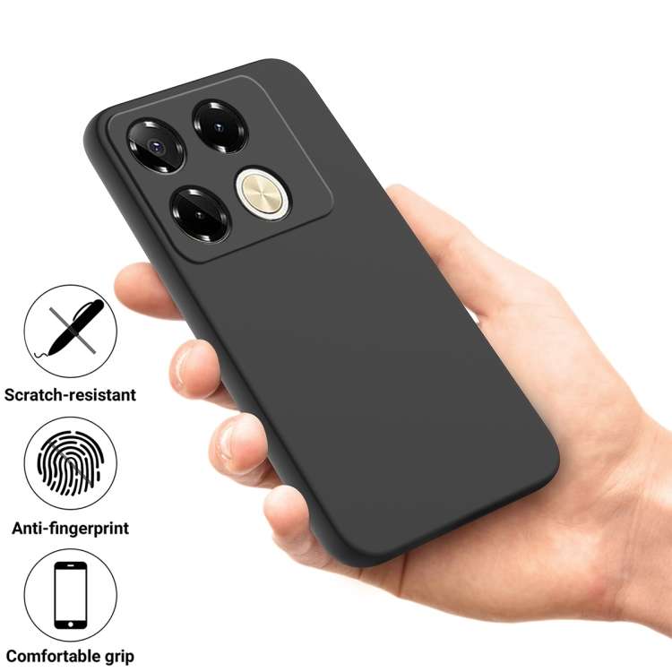 For Infinix Note 40 Pro 4G Solid Color Liquid Silicone Dropproof Full Coverage Protective Case(Black