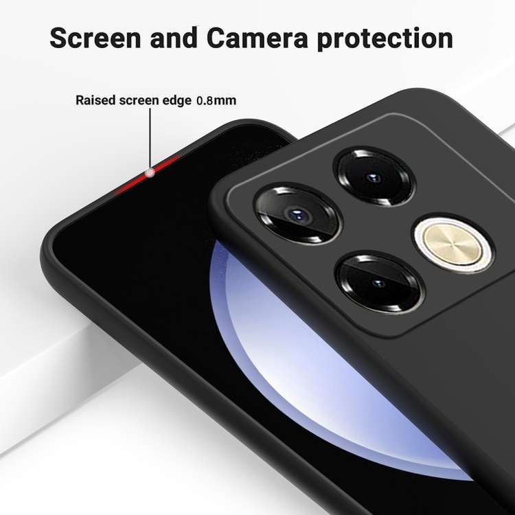 For Infinix Note 40 Pro 4G Solid Color Liquid Silicone Dropproof Full Coverage Protective Case(Black