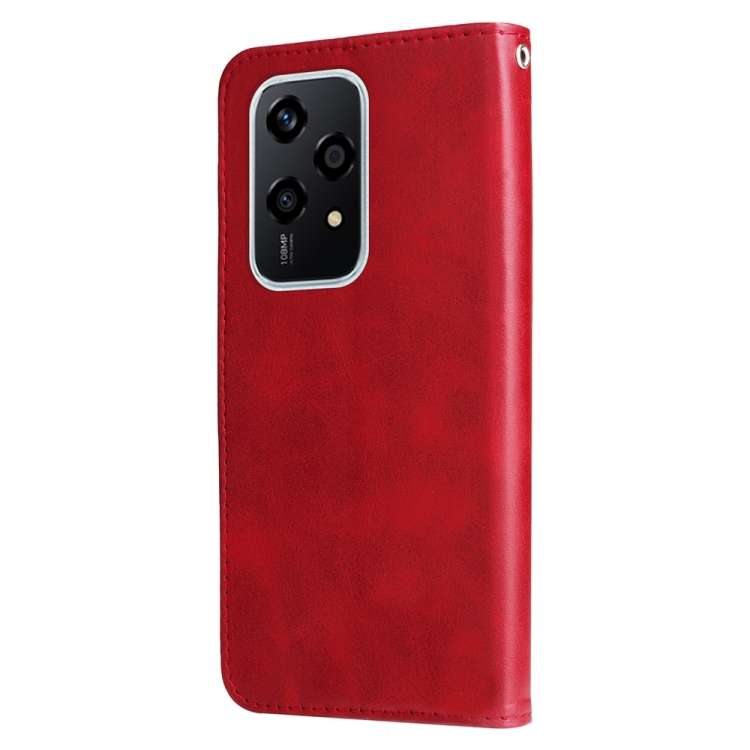 For Honor 200 Lite Global Fashion Calf Texture Zipper Leather Phone Case(Red)