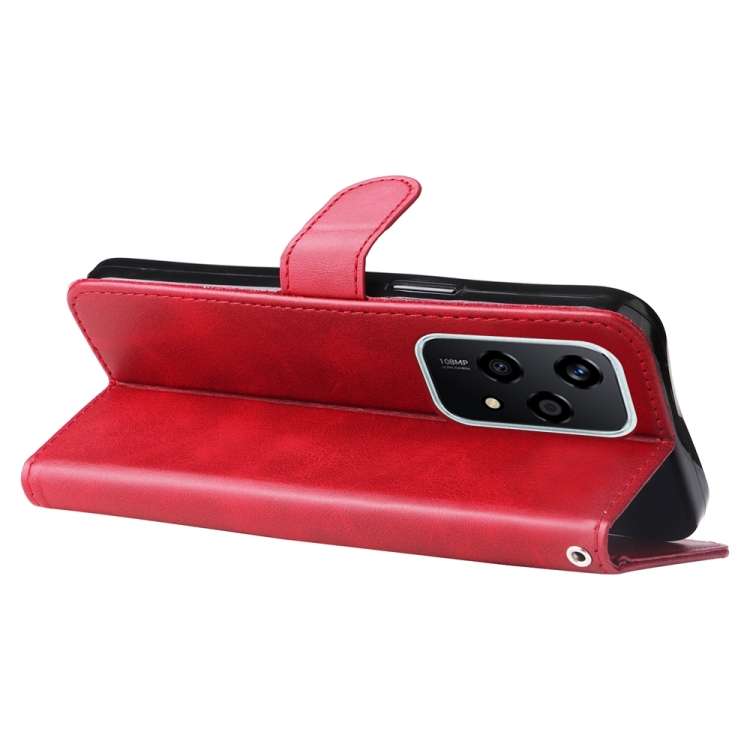 For Honor 200 Lite Global Fashion Calf Texture Zipper Leather Phone Case(Red)