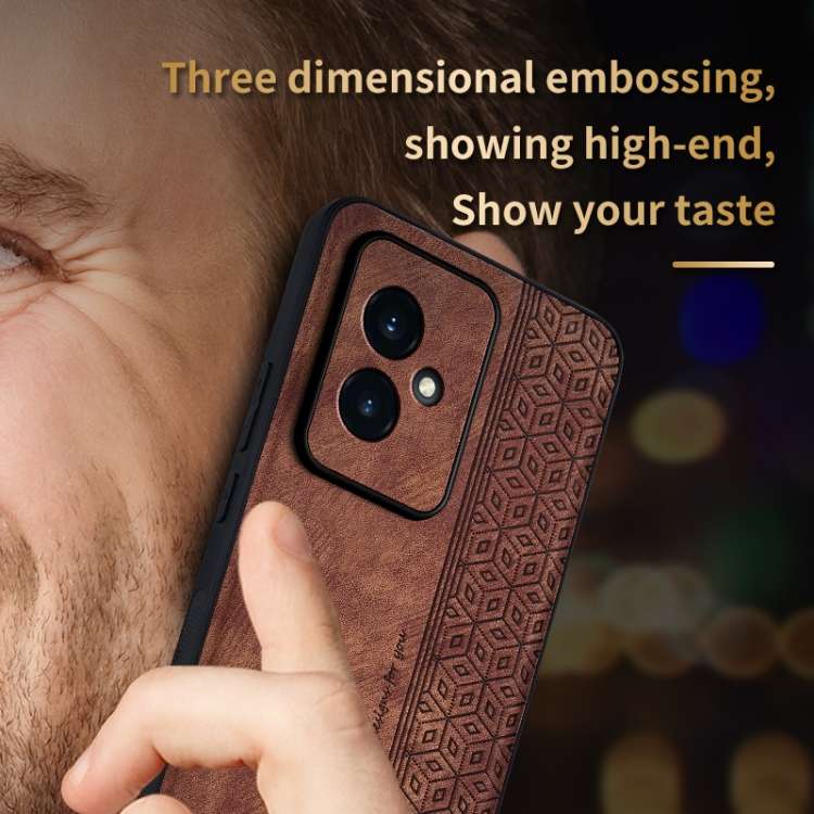 For Honor 100 AZNS 3D Embossed Skin Feel Phone Case(Dark Green)