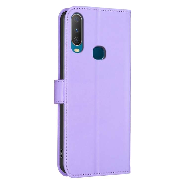 For vivo Y11 / Y12 / Y15 / Y17 Four-leaf Embossed Leather Phone Case(Purple)