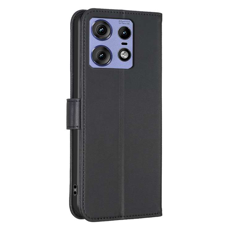 For Motorola Edge 50 Pro 5G Four-leaf Embossed Leather Phone Case(Black)