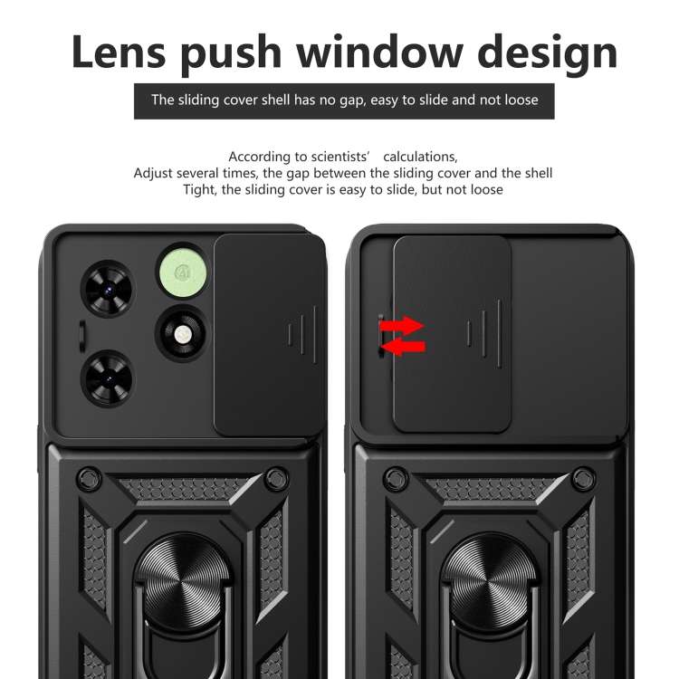 For Tecno Spark Go 2024 / Spark 20 Sliding Camera Cover Design TPU+PC Phone Case(Gold)