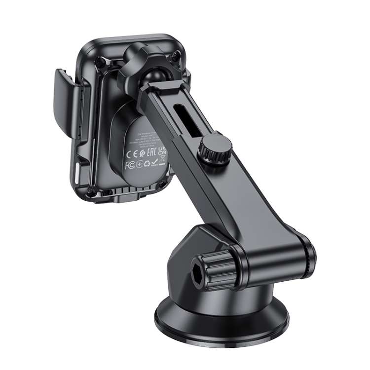 hoco HW11 Jenny Center Console Three-axis Linkage Wireless Fast Charging Car Holder(Black)
