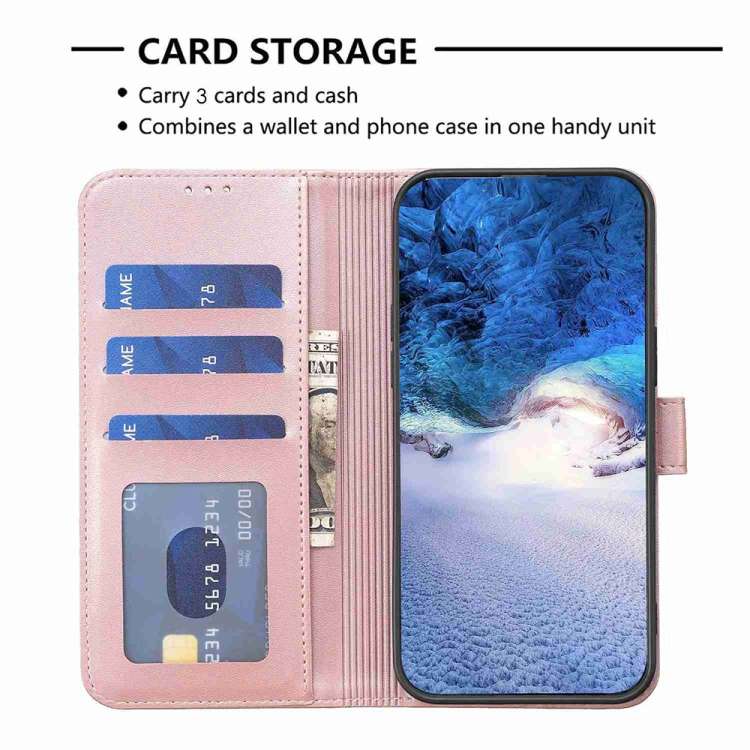 For Xiaomi Redmi 9 Four-leaf Embossed Leather Phone Case(Pink)