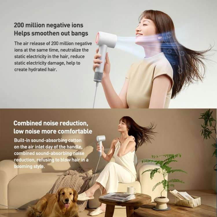 Original Xiaomi Mijia H501 SE High Speed Anion Electric Hair Dryer, US Plug(White)