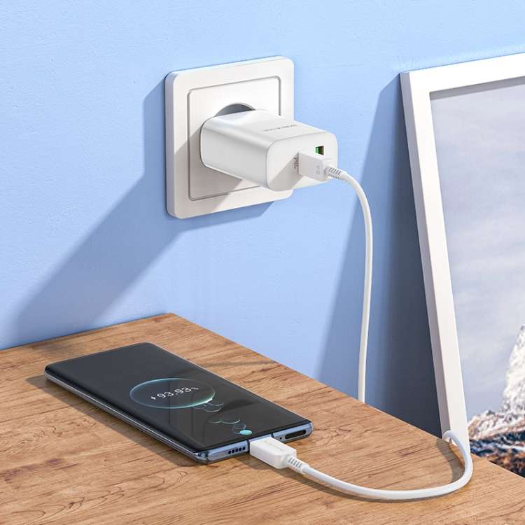 Borofone BN10 Sunlight PD 65W + USB 22.5W Dual Port Charger Set with Type-C to Type-C Cable, EU Plug