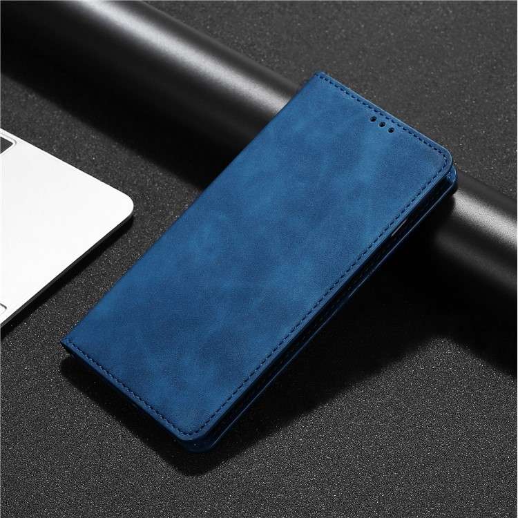 For Realme GT5 Pro 5G Skin Feel Magnetic Leather Phone Case(Blue)