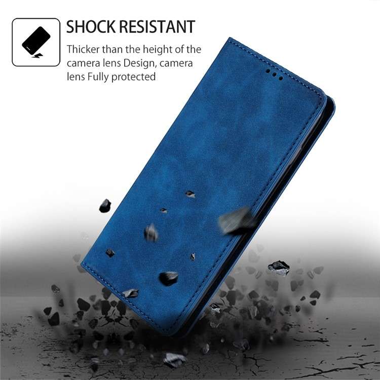 For Realme GT5 Pro 5G Skin Feel Magnetic Leather Phone Case(Blue)