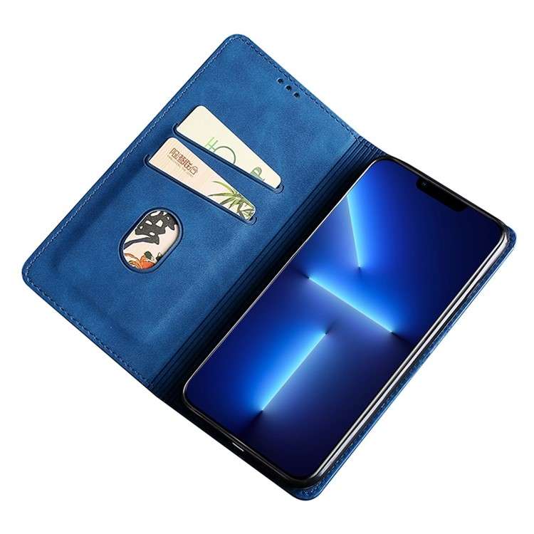 For Realme GT5 Pro 5G Skin Feel Magnetic Leather Phone Case(Blue)